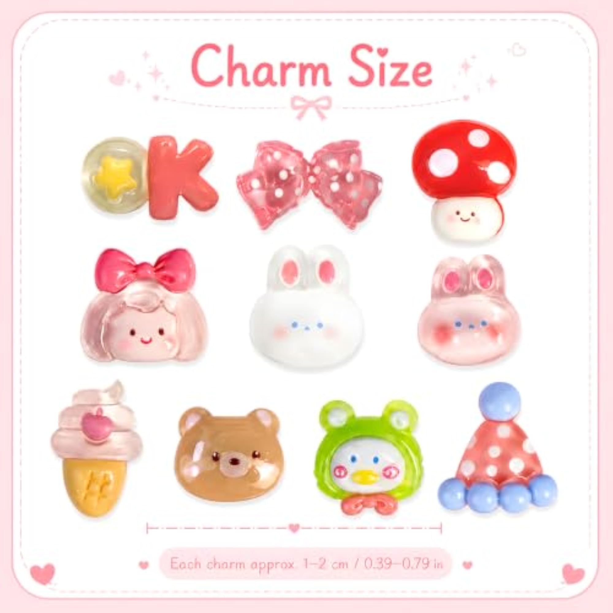 10 Pcs Resin Shoe Charms for Shoes with Holes
