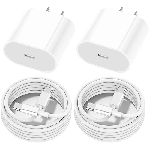 2Pack USB C Fast Charger for iPad Pro 12.9-in 6th/5th/4th, 11-in 4th/3rd/2nd, iPad Pro 13-in, iPad A16/10th, iPad Air 13/11 inch, iPad Air 4/5th, 20W Type C Block with 6.6ft USB C to C Charging Cord
