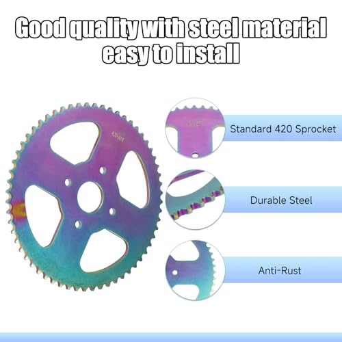 Image of YOXUFA #40 41 420 Chain Sprocket 60 Tooth 40mm Bore Replacement for Mini Bike Coleman BT200X CT200U CT200U-EX Baja Warrior MB165 MB200 TrailMaster Massimo Predator 212cc 196cc Powersports Go Kart Part