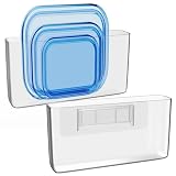 Picture of NiHome Acrylic Wall Mount Organizer 2-Pack, Slim Multi-Use Over Cabinet Storage Bins No-Drill Installation, Versatile Use for Kitchen, Bathroom, Office Perfect for Small Accessories (Clear)
