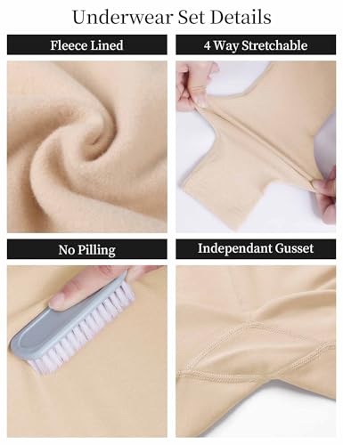 Dayrose Girls Underwear Set, Long Sleeve Girls Base Layer Set with Top and Long Johns for Ballet/Gymnastics3