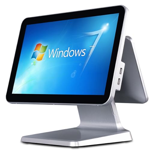 SHENGSHIYU Caja Registradora Bar,Pantalla Táctil para Caja y Pantalla Cliente HD,Cajas Registradoras para Tiendas de Conveniencia,Centros Comerciales,Supermercados,Tiendas de Ropa,Restaurantes,White