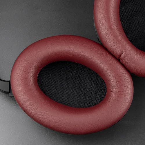 Image of SoloWIT Protein Leather Earpads Cushions for Bose Headphones, Replacement Ear Pads for Bose QuietComfort 15 QC15 QC25 QC2 QC35 /Ae2 Ae2i Ae2w /SoundTrue & SoundLink Around-Ear Series - Burgundy&Black