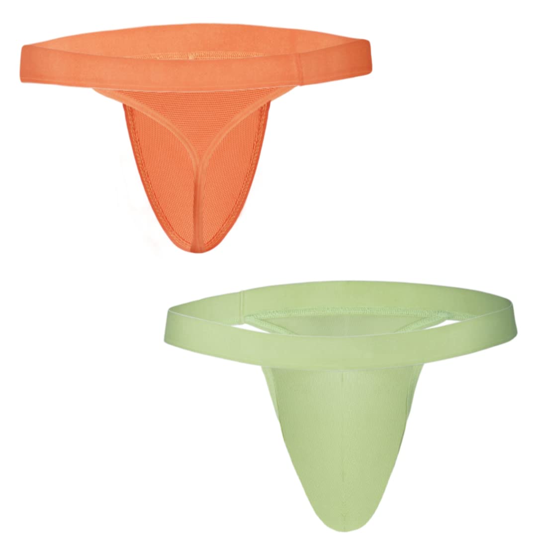 Side String Daisy Yellow and Orang See Through Men's Thong | Pack of 2 (M)-picture-37