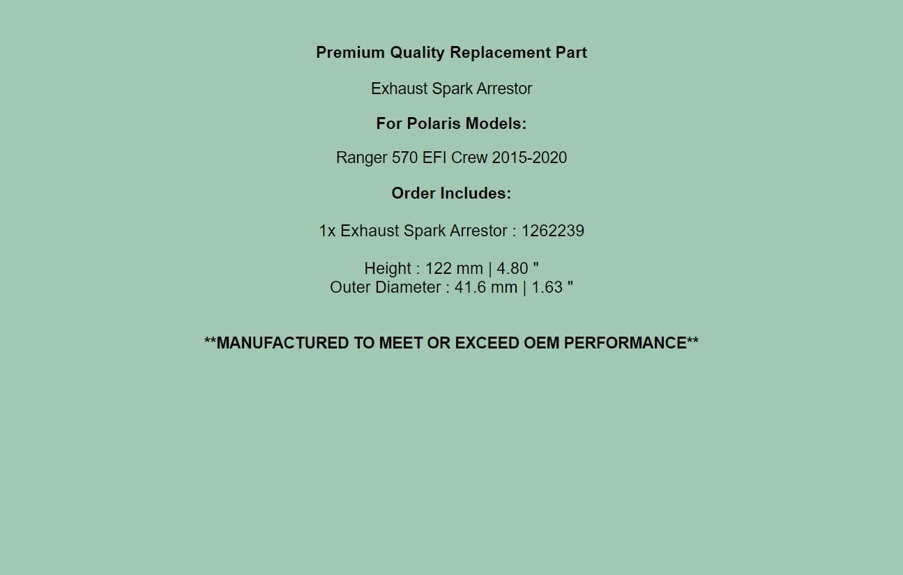 Generic Replacement Exhoust Spark Arrestor For Polaris Ranger 570 EFI Crew 2015-2020 1262239