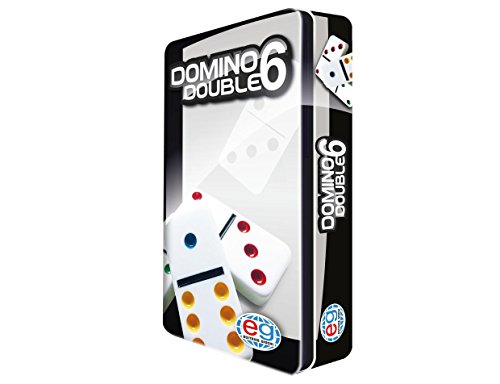 Editrice Giochi Domino Doppio Sei con Pallini Colorati e Scatola di Latta