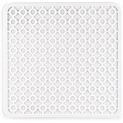 Protector Fregadero Cuadrado CABLEPELADO Salvaplatos para Fregadero, Protector de Fregadero, Rejilla para Fregadero, Salvaplatos de plástico, Alfombrilla de Fregadero, Tapete para Fregadero, 30 cm Cada Lado, Blanco