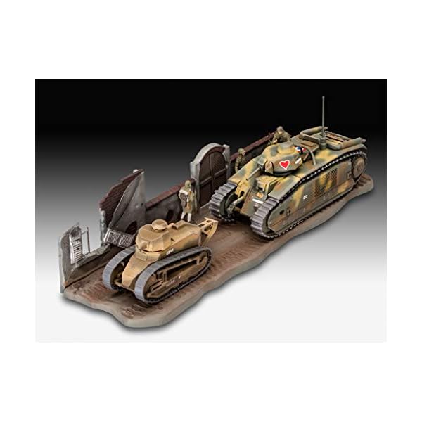 Revell GmbH 03278 3278 1:76 Char B.1 bis & Renault FT.17 Kunststoff Modellbausatz, Mehrfarbig, 1/76 – Bild 4