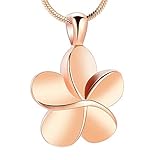 Flower Ashes Neckalce - Cremation Jewelry for Human Ashes Stainless Steel Memorial Keepsake Ashes Lo