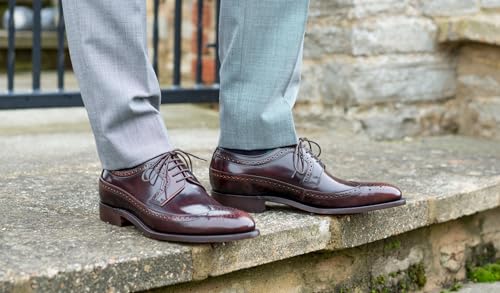 BARKER Woodbridge Men's Handmade Leather Oxford Brogue Dress Shoes – Goodyear Welted, Full Hi-Shine Calf Leather, Formal Business & Wedding Footwear - Image 6