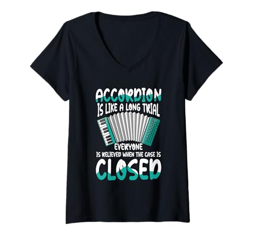 Mujer El acordeón es como una larga prueba para todos Camiseta Cuello V