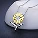 Cuoka Sunflower Necklace 925 Sterling Silver Sunflower Jewelry Sunflower Summer Jewelry For Women