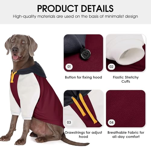AOFITEE Extra Large Dog Hoodie, Basic Dog Hoodies for Fall Winter, Warm Hooded Dogs Sweater with Sleeves, Hooded Sweater for Boy Girl Dogs, Sweatshirt Pullover for Weimaraner, Golden Retriever - Image 5