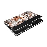 SAMAU 名刺入れ メンズ おしゃれ ビジネス 軽量 犬 猫柄 耐久性 レディース 薄型 名刺ケース ステンレス鋼 大容量 男女兼用 財布 名刺ホルダー