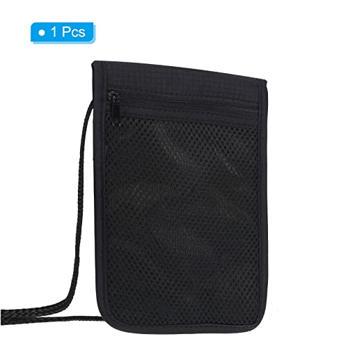 Image of PATIKIL Neck Wallet, Passport Holder Neck Pouch RFID Blocking Waterproof Neck Travel Wallet for Women & Men, Black