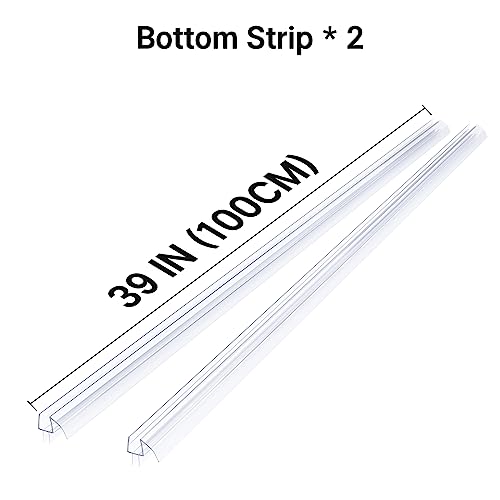 AmazerBath Shower Door Bottom Seal 39 inch (Set of 2) - Suitable for 3/8 Inch Glass, Frameless Glass Shower Door Seal Strip, Shower Door Sweep - Thumbnail 7