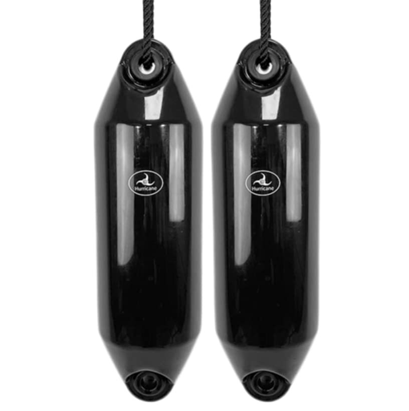 Hurricane Fenders Original Series Boat Fender PM02 48cm x 14cm (19" x 5") - Black - Pack Of Two