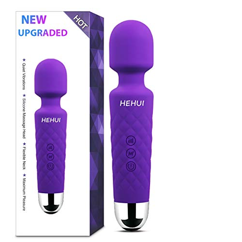 Upgraded Powerful Massager, Fast Charging 8 Speeds 20 Modes Cordless Waterproof, Personal Handheld Massager for Back Massage, Sports Recovery & Muscle Relaxing-Purple (Purple)