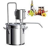 LTLWSH Moonshine Still Alembic Spirits Kit Caldera de vinificación con Bomba de termómetro destilador de Aceite Esencial de Alcohol para Whisky Brandy Vodka, Acero Inoxidable,33L