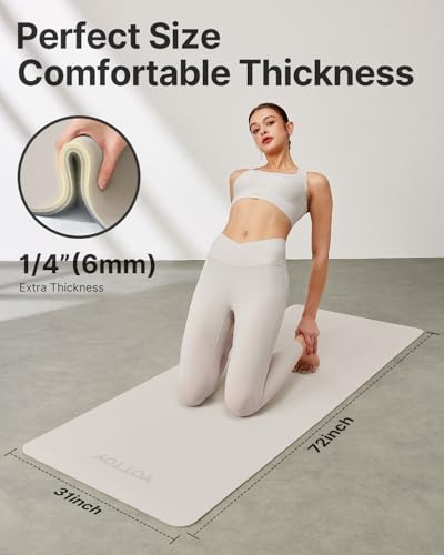 Image of Yoga Mat,Non-Slip TPE Exercise Mat(1 /4 Inch) for Pilates, Fitness & Barefoot Workouts, Home Gym Studio with Strap & Bag
