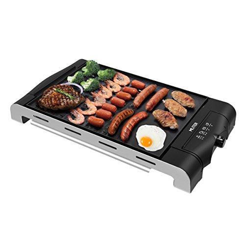 2-in-1 Electric Grill Griddle with Nonstick Plate Adjustable Temperature Control and Cool-touch Handles