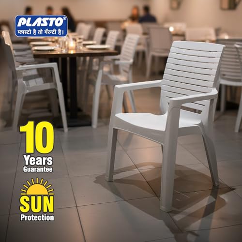 Image of Plasto Chair Luxury with Comfortable Back Posture, Matt & Gloss Pattern Dining, Bedroom, Kitchen, Living Room, Garden | Bearing 150KG Capacity | Strong & Sturdy