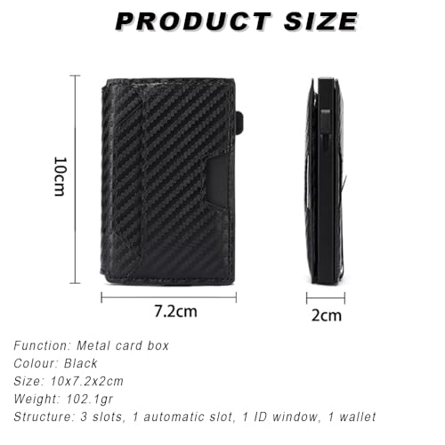 Mens wallet leather patterned credit card case storage Bifold metal anti-demagnetization Carbon fiber black wallet for men2