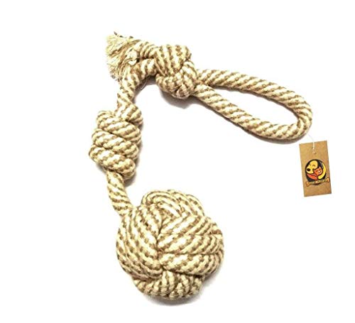 Image of Foodie Puppies Cotton Rope Dog Chew Toy 15 Inches with 2 Knots Rope for Dogs and Puppies - (Half Round Rope) Teeth Cleaning and Chewing Toy Suitable for Medium Dogs (Color May Vary)