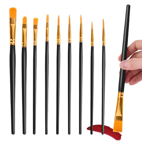 Pinceles de Pintura al óleo: Pincel de Acuarela, cepillos de Pinturas acrílicas Conjunto | Cepillo de | 10pcs Pintura acrílica Set de Pinceles | Suave y versátil Pinta pincelones para