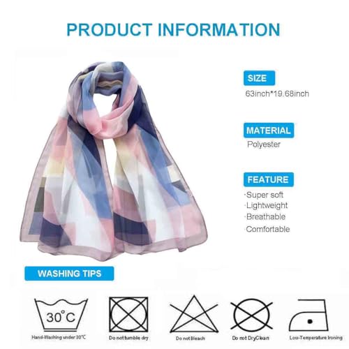 Image of Xyueanlo Scarfs for Women Fashion Scarves Print Pattern Lightweight Sunscreen Scarf Wraps Shawls