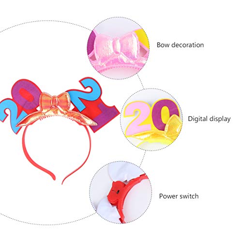 KESYOO 4 PeÃ§as de Fibra Ã“tica Aro de CabeÃ§a Iluminar 2021 Tiara Suprimentos para Festas 2021 Coca