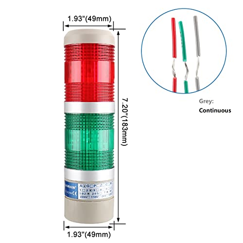 Feu de signalisation industriel LED Baomain bicolore pour commande 12V - 5