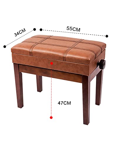 KOIAMVZW Tabouret de Piano en Simili Cuir rembourré, Tabouret de Piano, tabourets de Clavier, Hauteur réglable de 10 cm, 55 x 34 x 47-57 cm, Parfait pour la Pratique du Piano, Teck - Les Beatles, Paul McCartney, John Lennon, RIngo Starr, George Harrison KOIAMVZW Tabouret de Piano en Simili Cuir rembourré, Tabouret de Piano, tabourets de Clavier, Hauteur réglable de 10 cm, 55 x 34 x 47-57 cm, Parfait pour la Pratique du Piano, Teck – Image 3