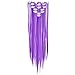 SWACC 7 Pcs Full Head Party Highlights Clip on in Hair Extensions Colored Hair Streak Synthetic Hairpieces (22-Inch Straight, Purple)