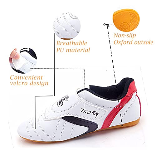 Taekwondo Schoenen, Unisex Comfortabele Lichte Taekwondo Kung Fu Tai Chi Sport Gymschoenen (Color : White, Size : 42 EU)