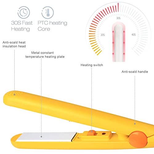 Mini Curling Iron Mini Hair Straightener And Curler 2 In 1 Portable Travel Hair Straightener For Short Hair Hair Styling Tools (Purple) #TOP6