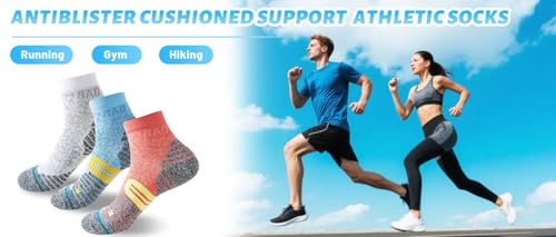 Coolmax Compression Running Gym Hiking Basketball Athletic Crew Socks AntiBlister Cushioned Support2