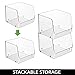 mDesign Modern Stackable Plastic Open Front Dip Storage Organizer Bin Basket for Kitchen Organization - Shelf, Cupboard, Cabinet, and Pantry Organizing Decor - Ligne Collection - 8 Pack - Clear