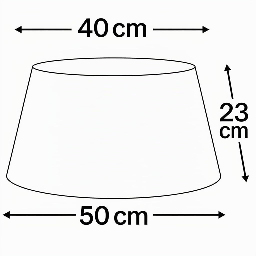 50 cm Pantalla, Tela de Algodón, respaldo de PVC Blanco, Producto Hecho a Mano, para Lámpara de Mesa, Lámpara de Pie (Crema)