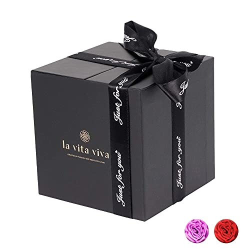 LA VITA VIVA Infinity Rozen Box in hartvorm. 6 echte rozen rood. 3 jaar houdbaar. Rozenbox met lade. voor onvergetelijke… - Afbeelding 8