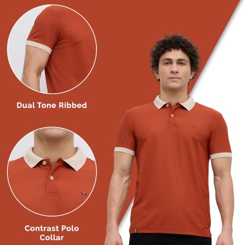 Image of Nostrum Mary Half Sleeve Polo T-Shirt with Two-Tone Collar, Stylish T Shirt for Men, Polo Tshirts for Men, Cotton T Shirt for Man, Casual Tshirt for Mens Boys
