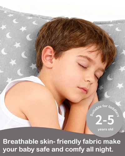 Image of ALVABABY Toddler Pillowcases Organic Cotton Fit 13 inchx 18 inch or 12 inchx16 inch Kids Pillow Cover Envelope for Girl Boy Travel 2 Pack(Pillowcase Only)