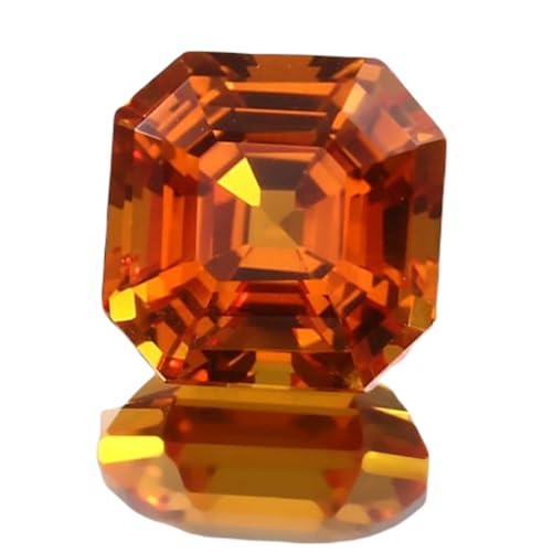 Saphir naturel orange pierre précieuse en vrac Asscher bague pendentif