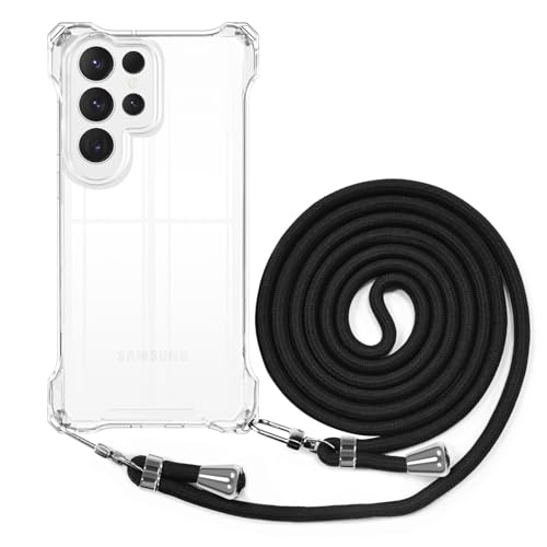 Lista de Cubiertos Cruzados los 5 mejores. 46 BEIMEITU - Funda cruzada con correa para Samsung Galaxy S24 Ultra, cubierta trasera cruzada con correa para el cuello, funda transparente para teléfono Samsung Galaxy S24 Ultra