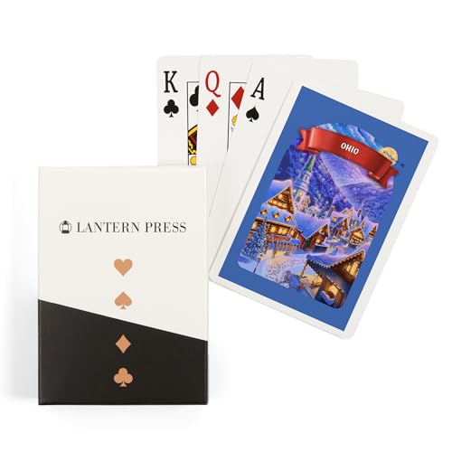 Baraja de cartas Poker Ohio Sleepy Winter Christmas Village