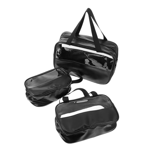 SMASOLO 3 Piezas Bolsa de Aseo Portátil Transparentes con Neceser de Viaje Resistente para Maquillaje y Artículos de Higiene Personal Gran Capacidad