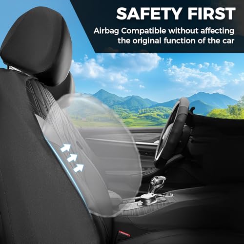 Image of Car Seat Covers Front Seat, Leather Seat Covers for Cars, Car Seat Protector Waterproof, Universal Automotive Seat Covers, Front Car Seat Cover Fit for Most Sedans SUV Pick-up Truck