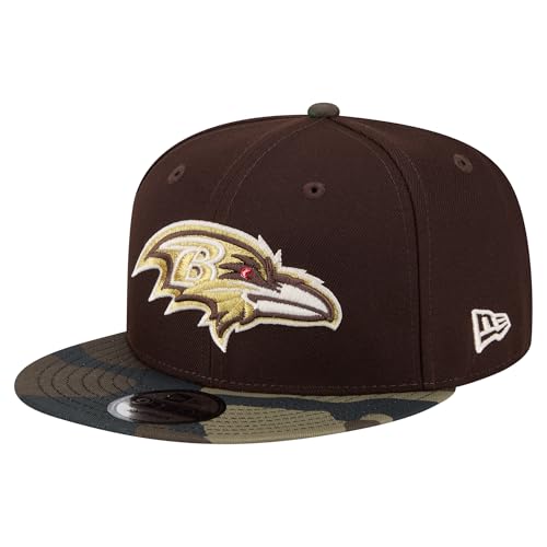 New Era Men's Dark Brown Baltimore Ravens Burnt Wood Camo 9FIFTY Snapback Hat