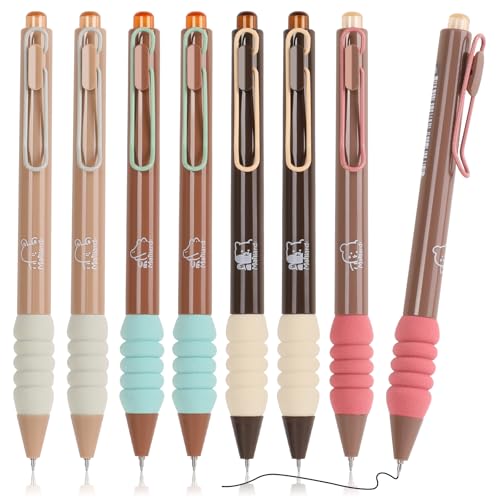 Gel Pens Black Ink Pens with Super Soft Grip 0.5mm Fine Point Smooth Writing Retractable Cute Pens (8-count)