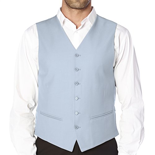 Brand Men's Dress Vest Waistcoat for Suit Solid BABY BLUE Color